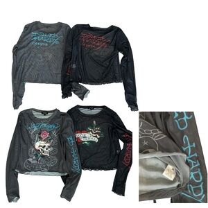 Ed Hardy Mesh Long Sleeve Top Bundle – Size L